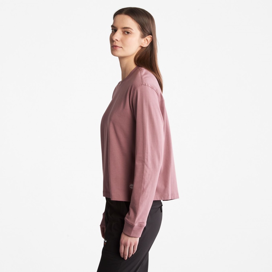 Timberland Ireland Women's Supima Cotton Long-Sleeve T-Shirt Grape Shake