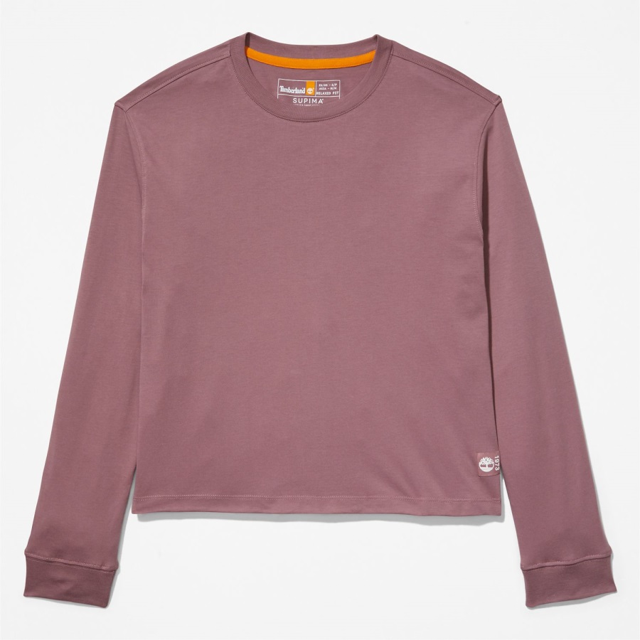 Timberland Ireland Women's Supima Cotton Long-Sleeve T-Shirt Grape Shake