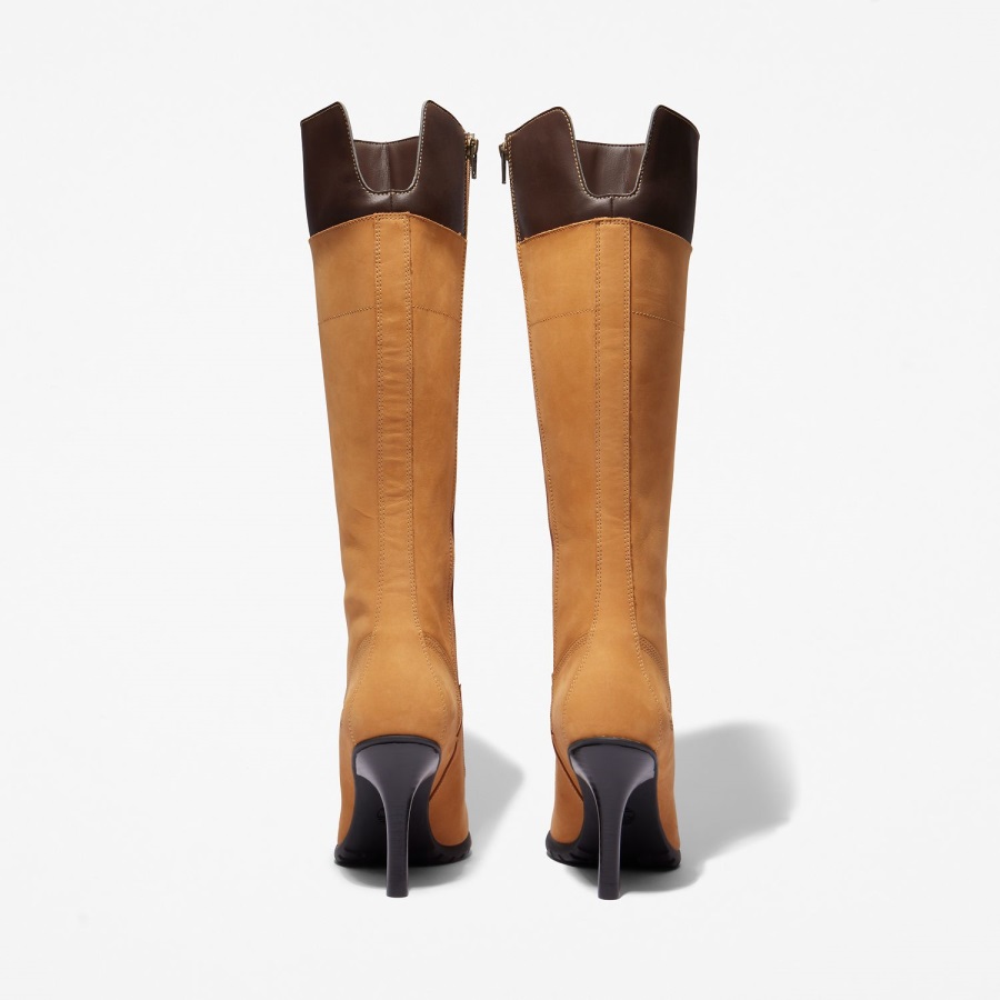 Timberland Ireland Women's Veneda Carter X Tall Lace Boots Wheat Nubuck