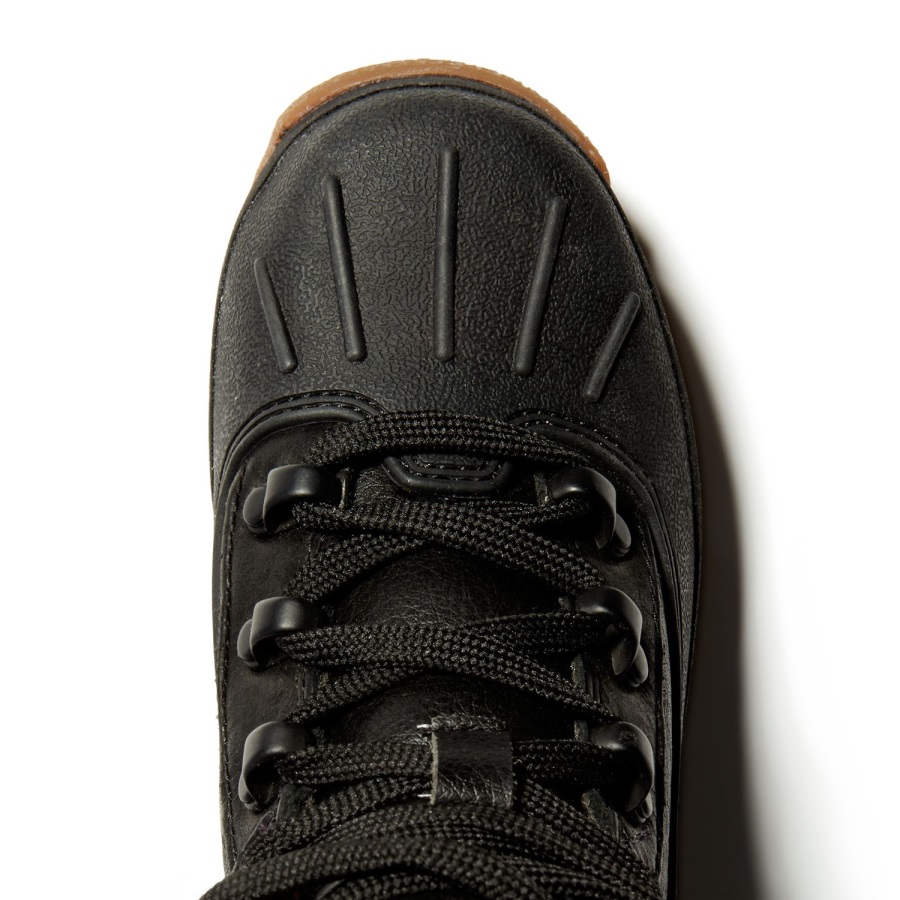 Timberland Ireland Youth Euro Hiker Shell-Toe Boots Black Full-Grain