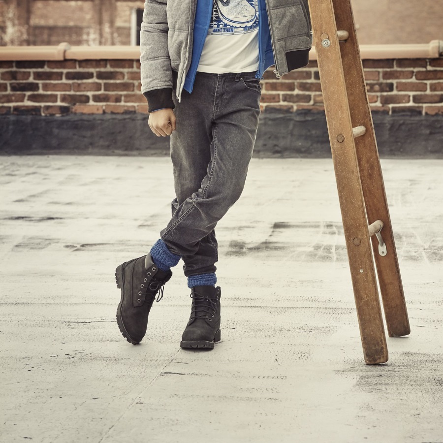 Timberland Ireland Youth Premium 6-Inch Waterproof Boots Black Nubuck