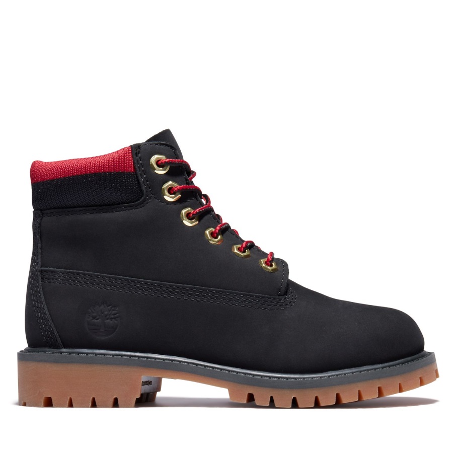 Toddler Premium 6-Inch Waterproof Boots Timberland Ireland Black Nubuck/Red
