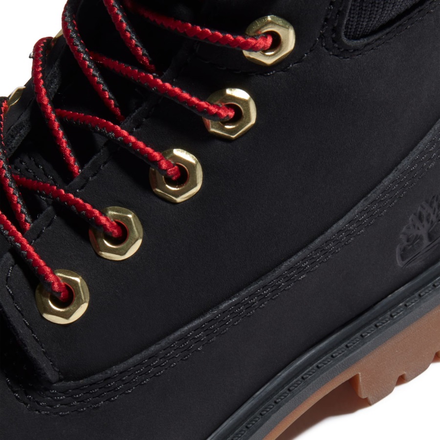 Toddler Premium 6-Inch Waterproof Boots Timberland Ireland Black Nubuck/Red
