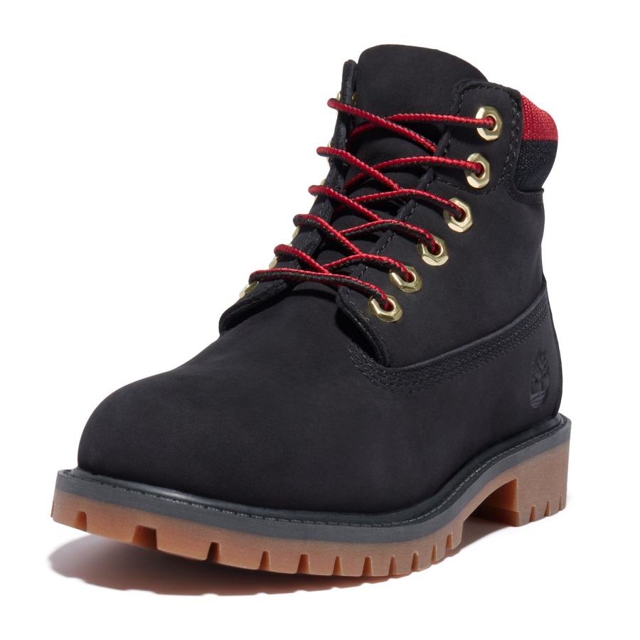 Toddler Premium 6-Inch Waterproof Boots Timberland Ireland Black Nubuck/Red