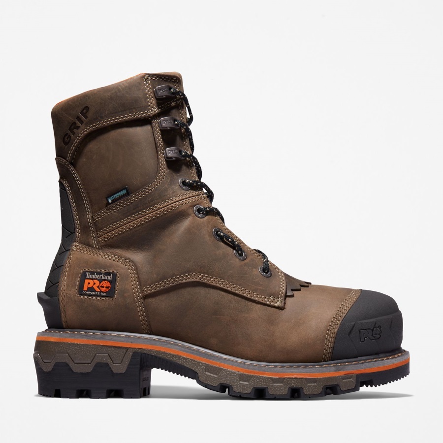 Turkish Coffee Full-Grain Men's Boondock Hd Logger Composite Toe Waterproof Work Boot Timberland Ireland
