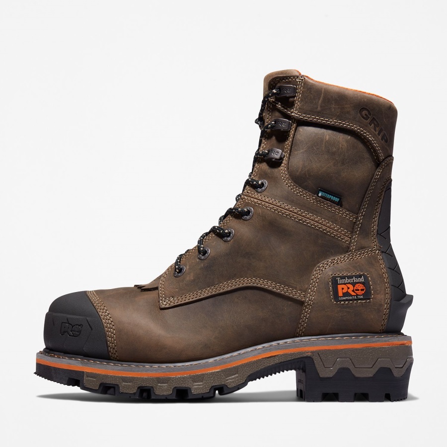 Turkish Coffee Full-Grain Men's Boondock Hd Logger Composite Toe Waterproof Work Boot Timberland Ireland