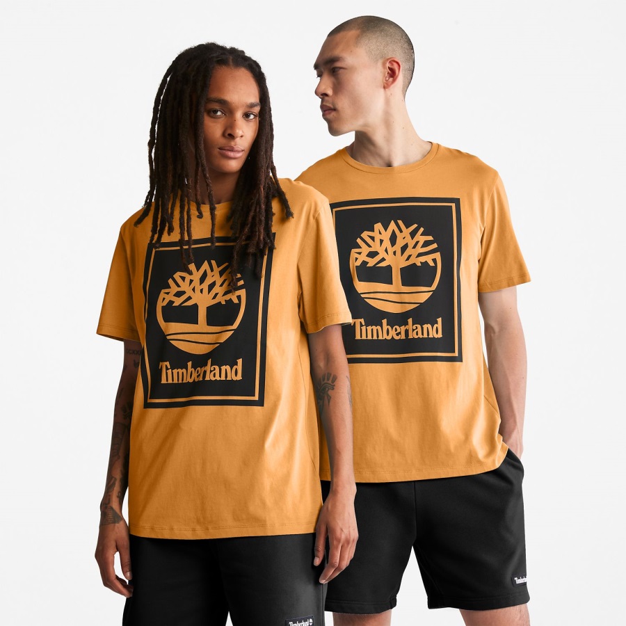 Wheat/Black Logo T-Shirt Timberland Ireland