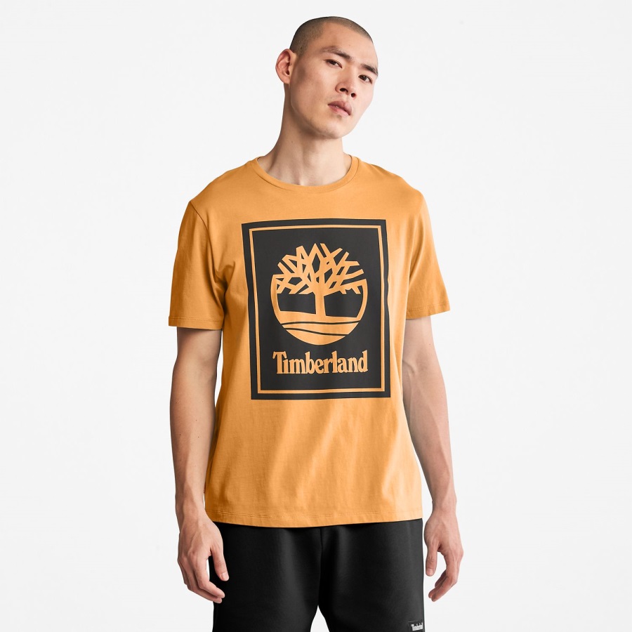 Wheat/Black Logo T-Shirt Timberland Ireland