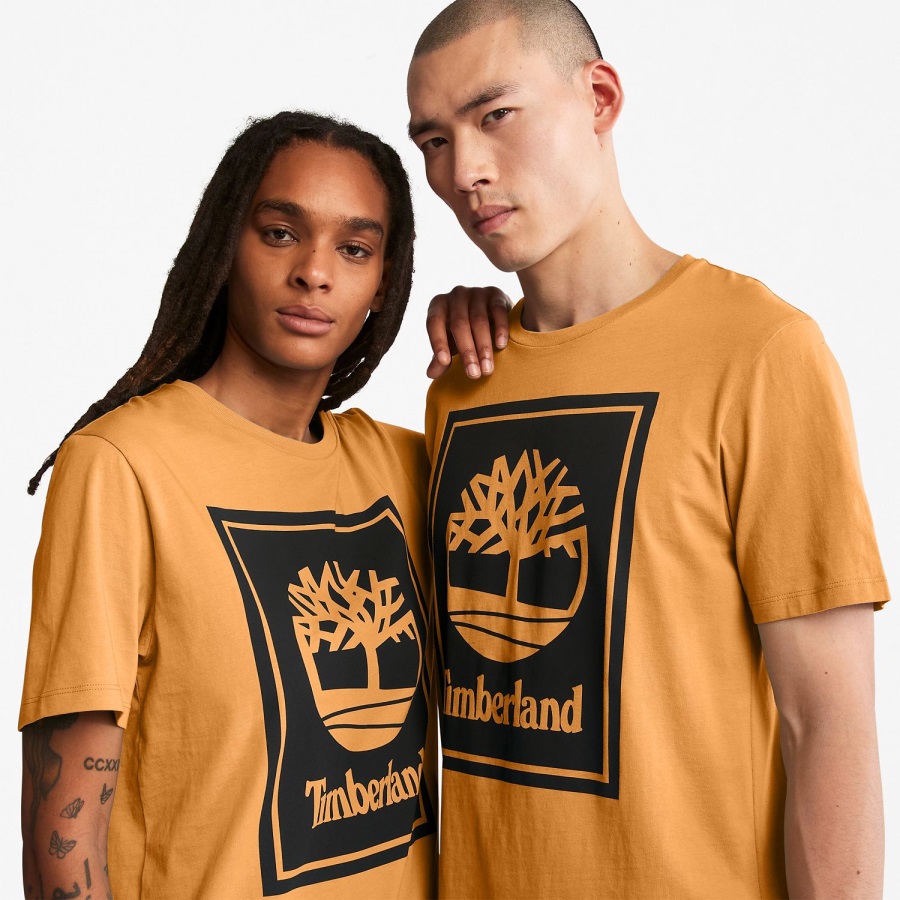 Wheat/Black Logo T-Shirt Timberland Ireland