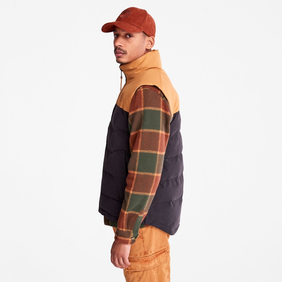 Wheat/Black Timberland Ireland Men's Welch Mountain Puffer Vest