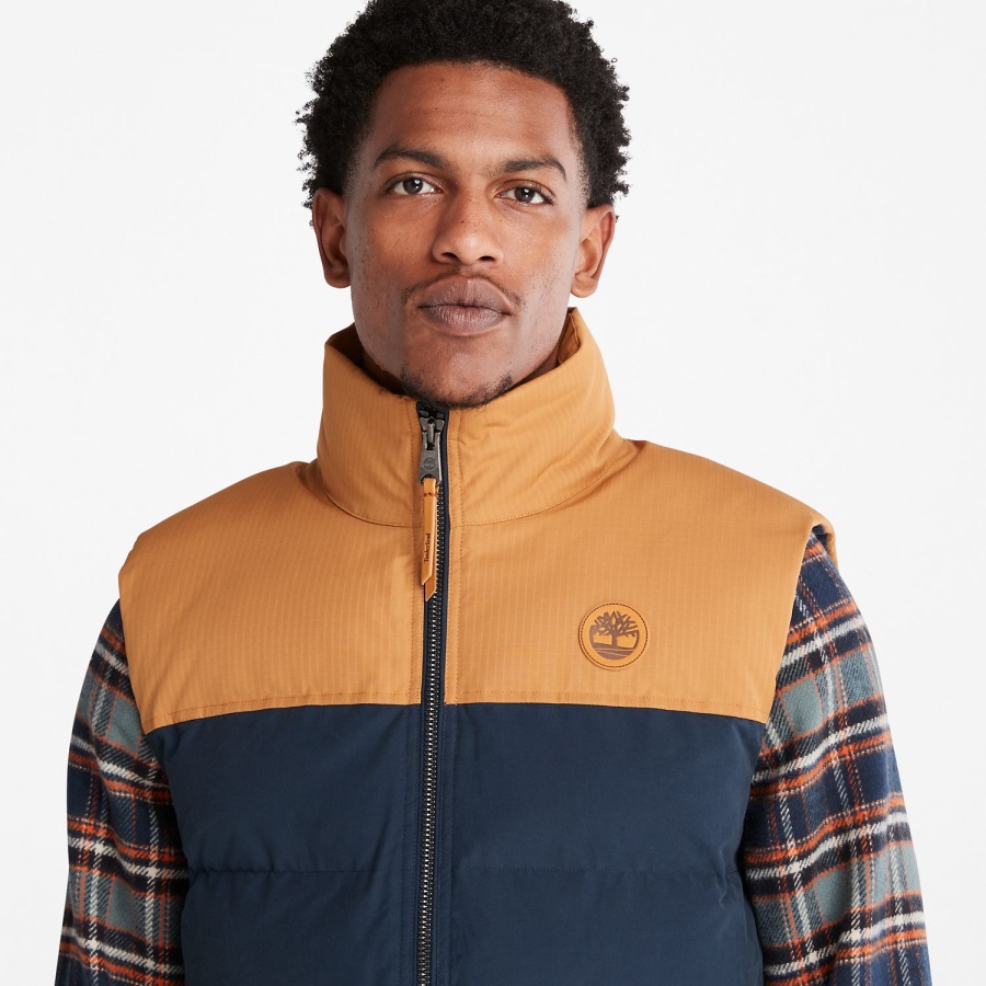 Wheat/Dark Navy Men's Welch Mountain Puffer Vest Timberland Ireland