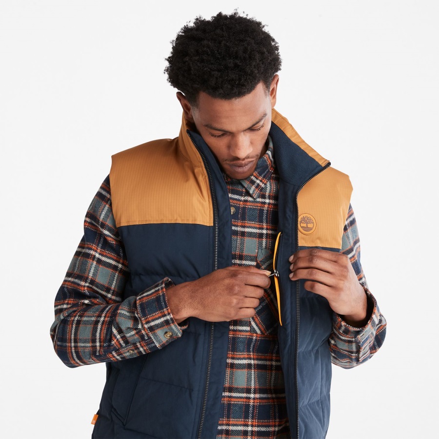 Wheat/Dark Navy Men's Welch Mountain Puffer Vest Timberland Ireland