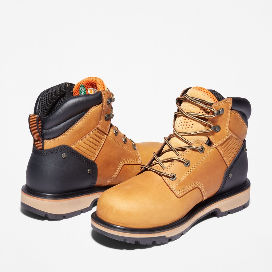 Wheat Full-Grain Timberland Ireland Men's Ballast 6 Steel Toe Work Boot