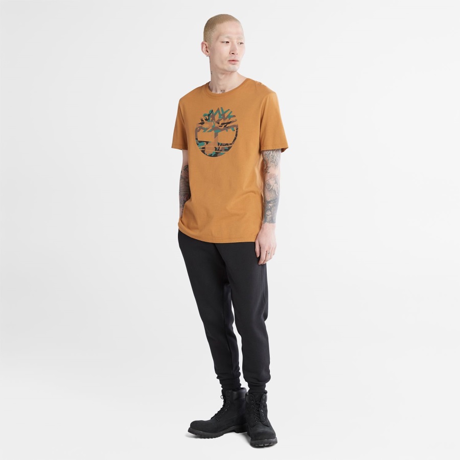 Wheat Men's Outdoor Heritage Camo Tree-Logo T-Shirt Timberland Ireland