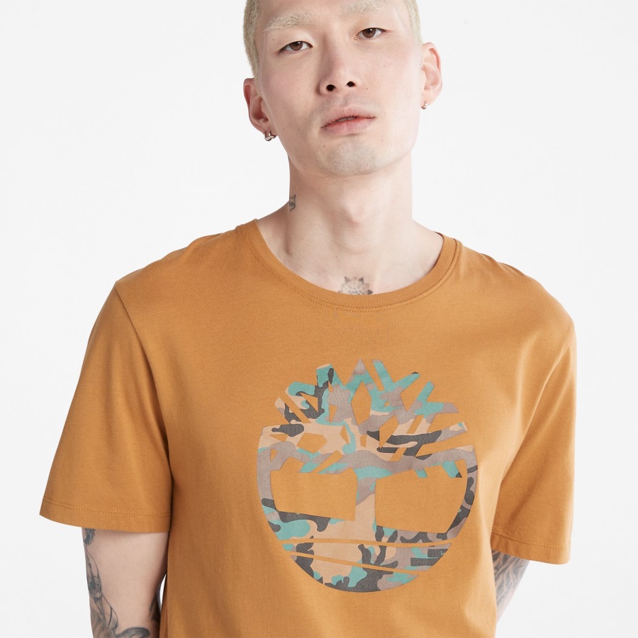 Wheat Men's Outdoor Heritage Camo Tree-Logo T-Shirt Timberland Ireland