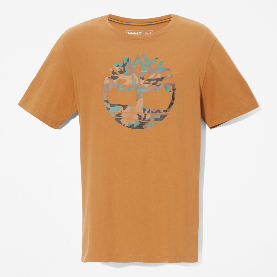 Wheat Men's Outdoor Heritage Camo Tree-Logo T-Shirt Timberland Ireland