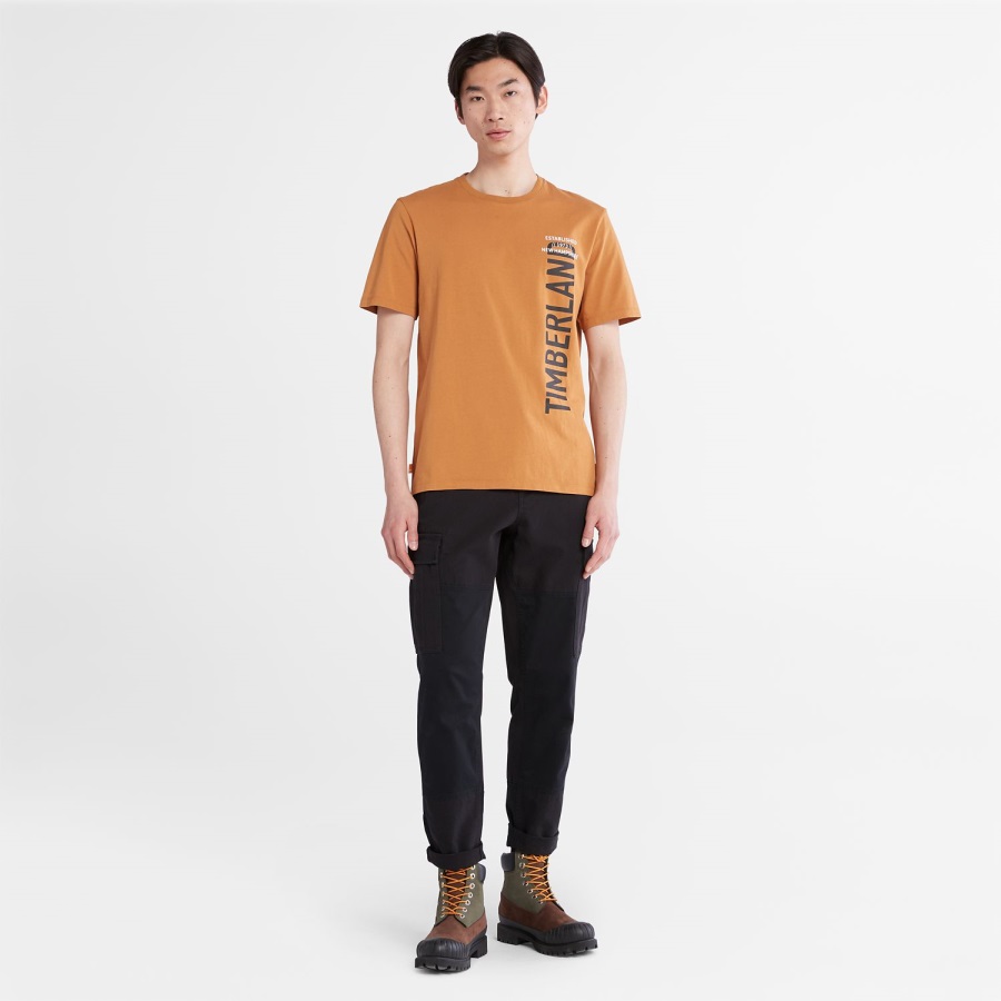 Wheat Men's Side-Logo T-Shirt Timberland Ireland