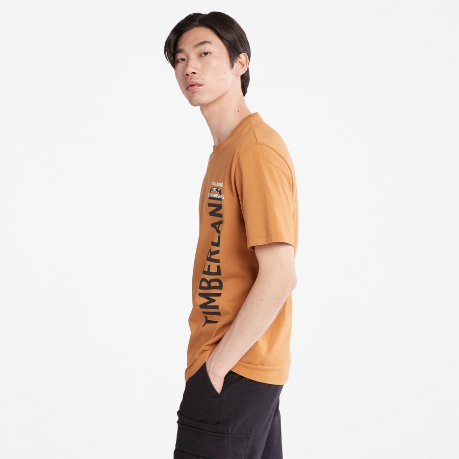 Wheat Men's Side-Logo T-Shirt Timberland Ireland