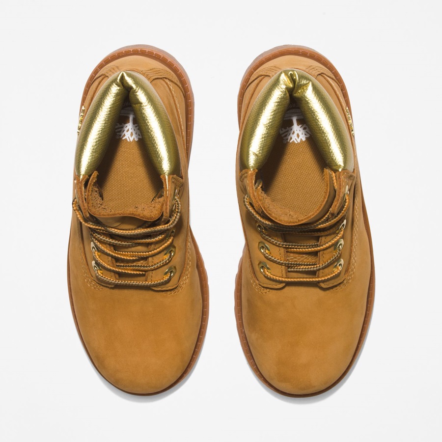 Wheat Nubuck/Gold Youth Premium 6-Inch Waterproof Boots Timberland Ireland