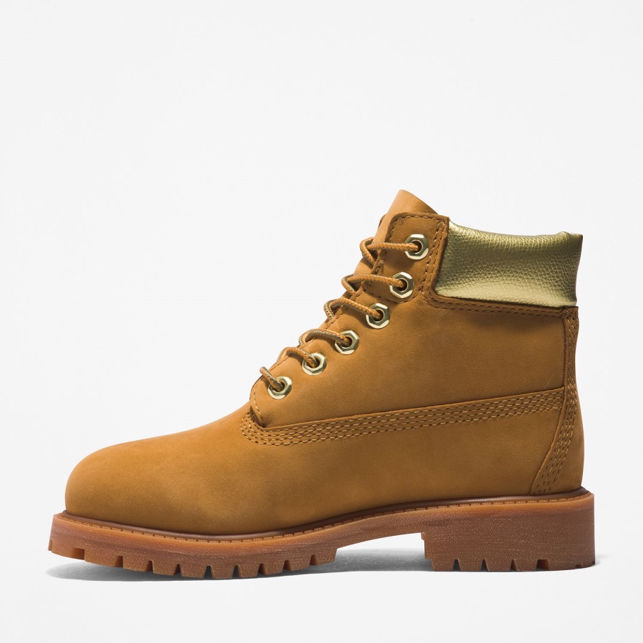 Wheat Nubuck/Gold Youth Premium 6-Inch Waterproof Boots Timberland Ireland