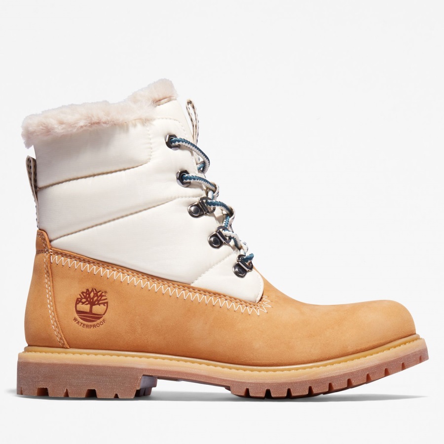 Wheat Nubuck Women's Premium 6-Inch Waterproof Puffer Boots Timberland Ireland