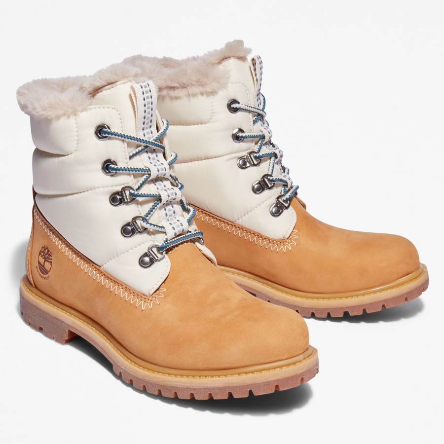 Wheat Nubuck Women's Premium 6-Inch Waterproof Puffer Boots Timberland Ireland