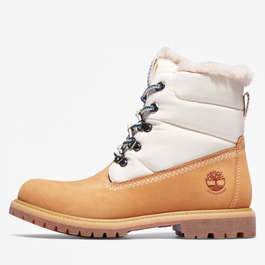 Wheat Nubuck Women's Premium 6-Inch Waterproof Puffer Boots Timberland Ireland