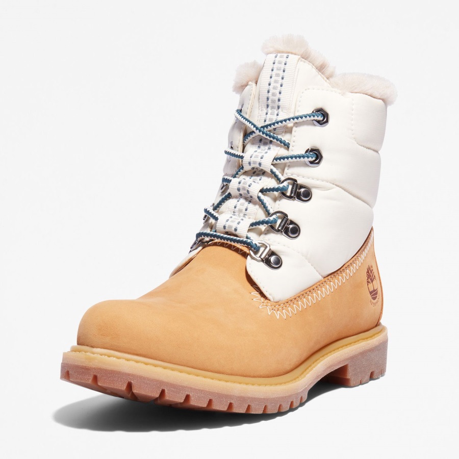 Wheat Nubuck Women's Premium 6-Inch Waterproof Puffer Boots Timberland Ireland