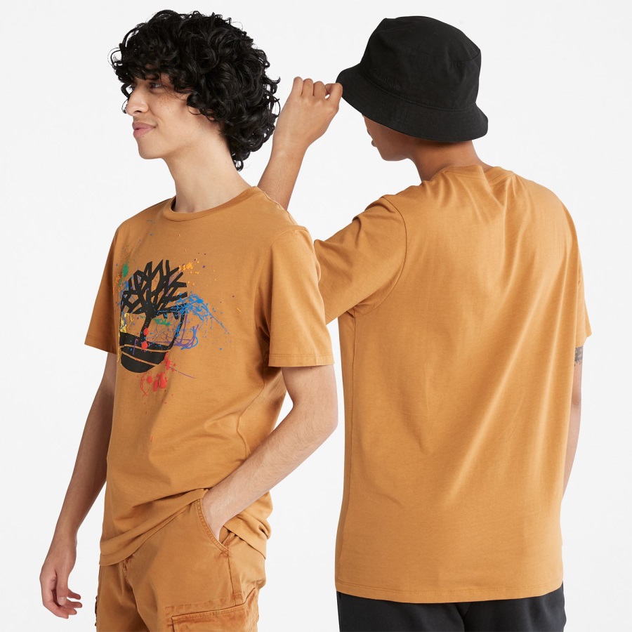 Wheat Timberland Ireland Paint Splash T-Shirt