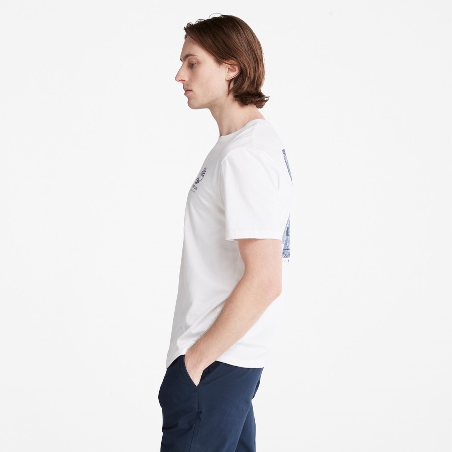 White Men's Back-Graphic T-Shirt Timberland Ireland