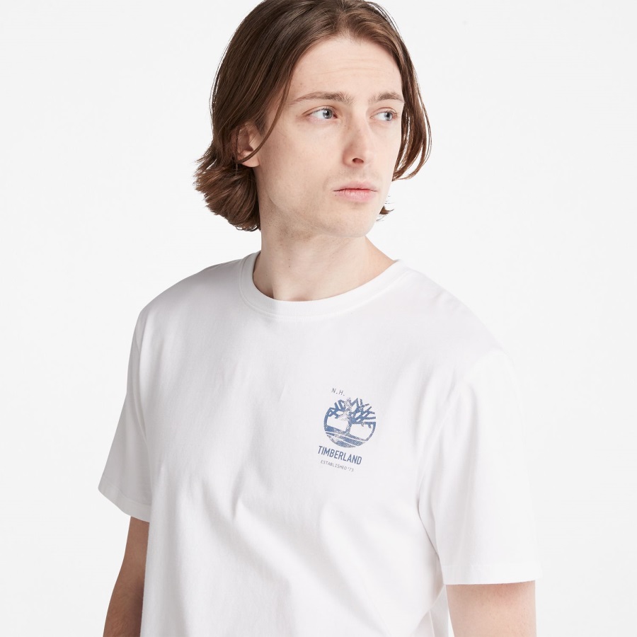 White Men's Back-Graphic T-Shirt Timberland Ireland