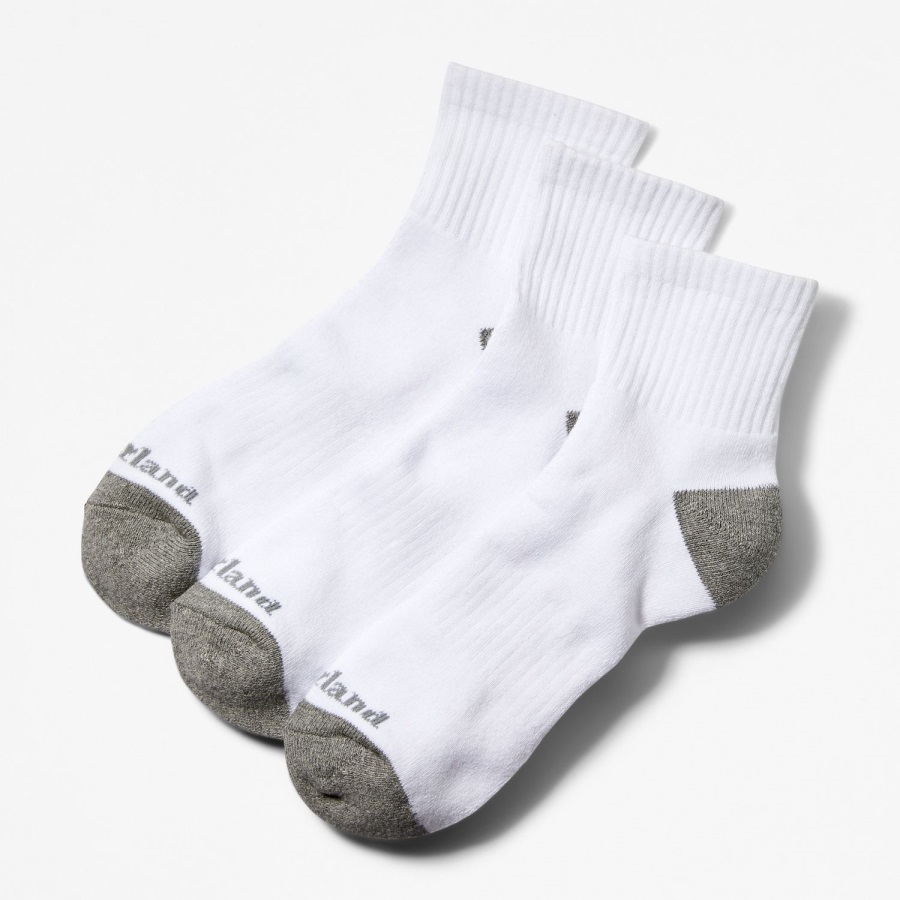 White Men's Essential Ankle Socks (3-Pack) Timberland Ireland