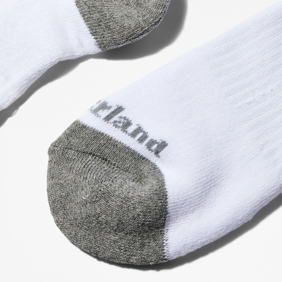 White Men's Essential Crew Socks (3-Pack) Timberland Ireland