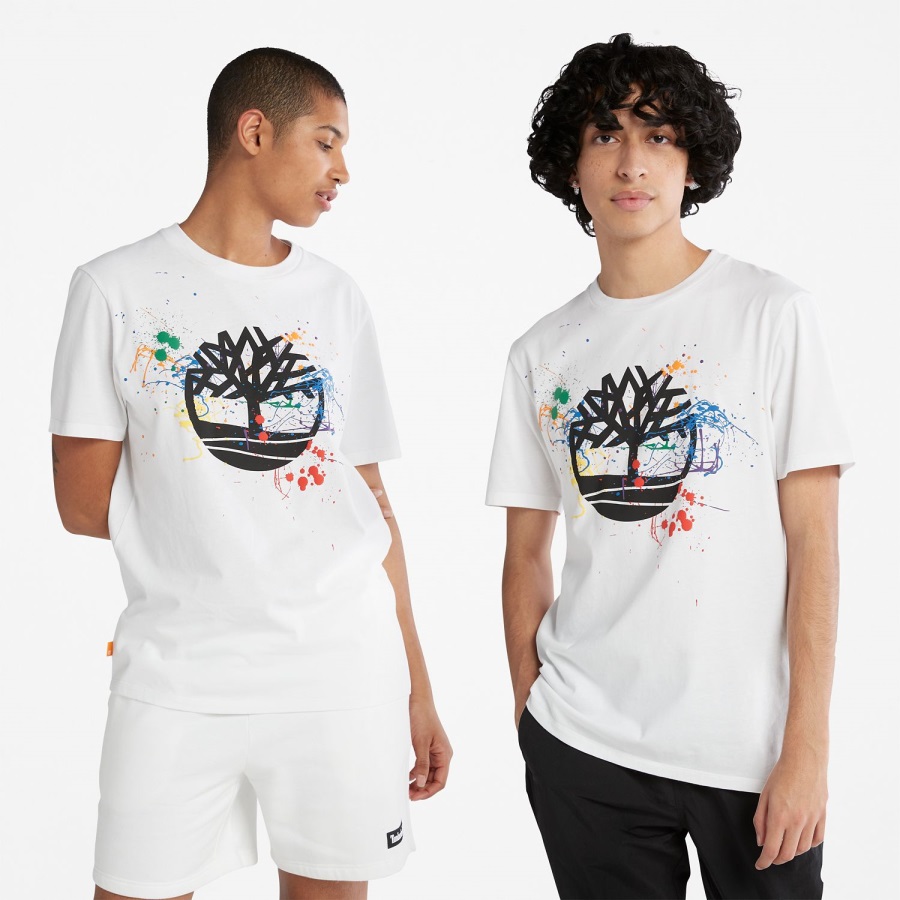 White Paint Splash T-Shirt Timberland Ireland