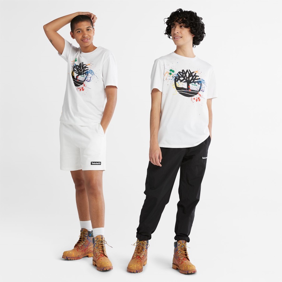 White Paint Splash T-Shirt Timberland Ireland