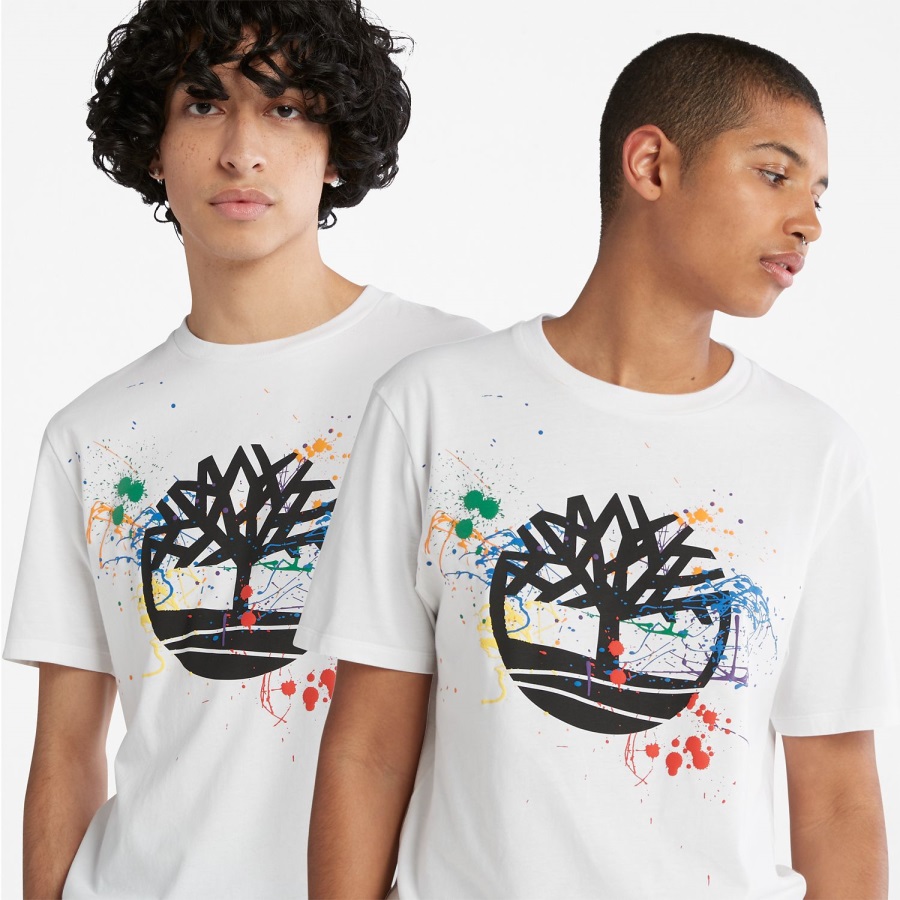 White Paint Splash T-Shirt Timberland Ireland