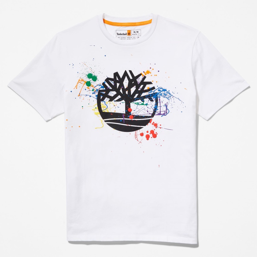 White Paint Splash T-Shirt Timberland Ireland