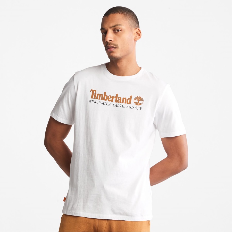 White Timberland Ireland Men's Wind Water Earth And Sky T-Shirt