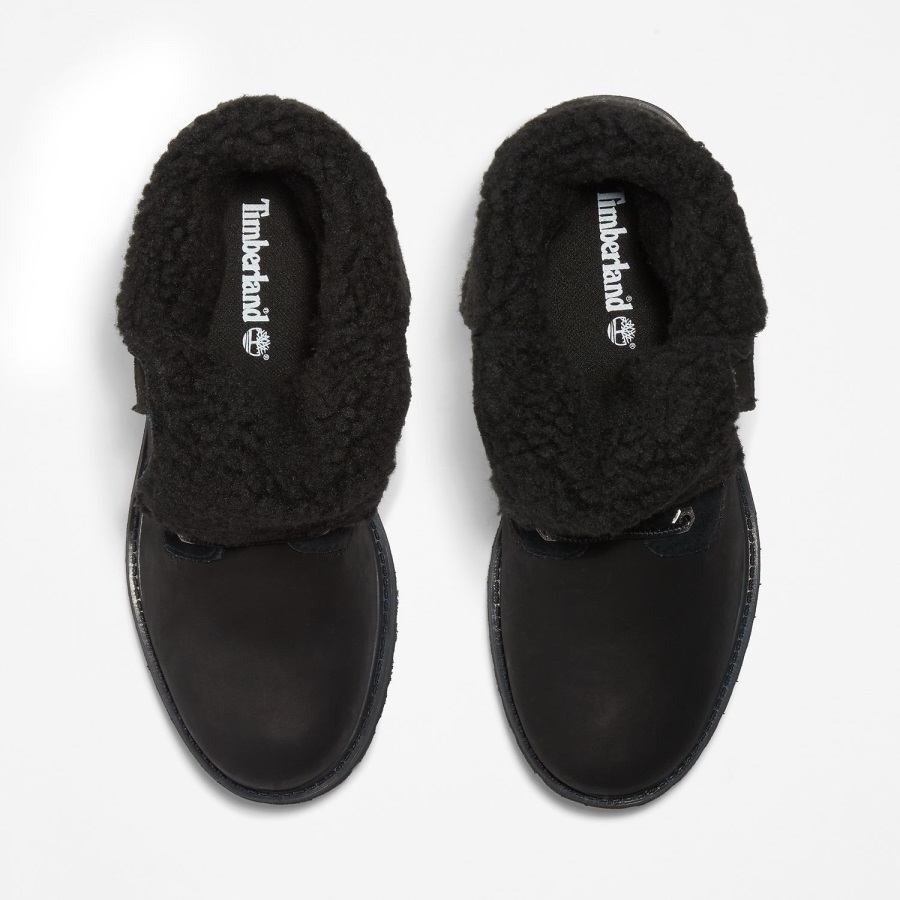 Women's Authentics Waterproof Roll-Top Boots Black Nubuck Timberland Ireland