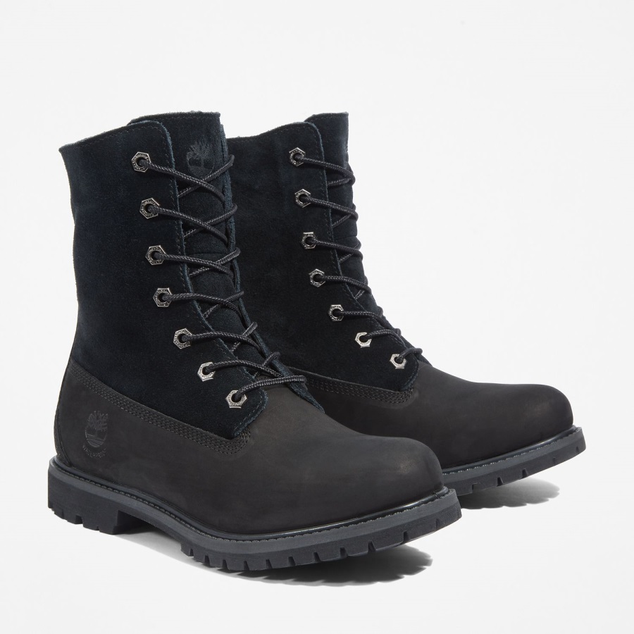 Women's Authentics Waterproof Roll-Top Boots Black Nubuck Timberland Ireland