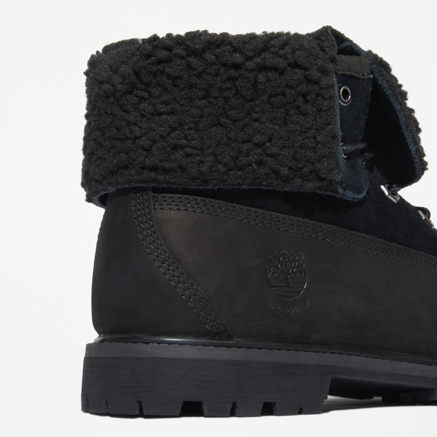 Women's Authentics Waterproof Roll-Top Boots Black Nubuck Timberland Ireland