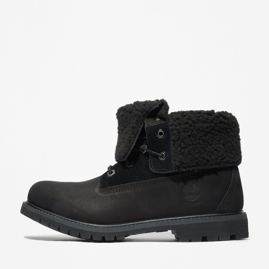 Women's Authentics Waterproof Roll-Top Boots Black Nubuck Timberland Ireland
