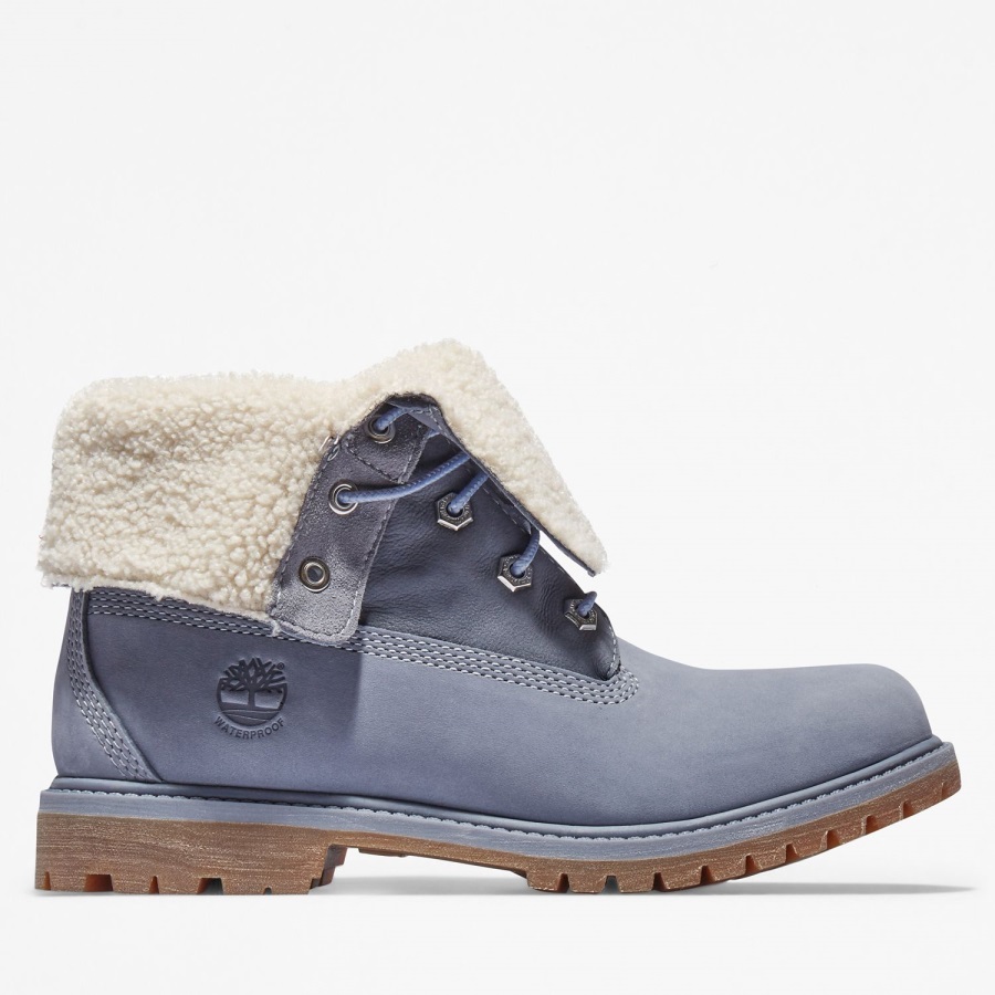 Women's Authentics Waterproof Roll-Top Boots Medium Blue Nubuck Timberland Ireland