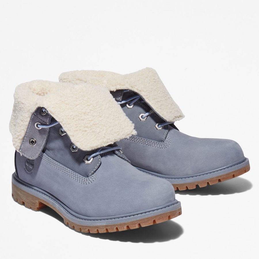 Women's Authentics Waterproof Roll-Top Boots Medium Blue Nubuck Timberland Ireland