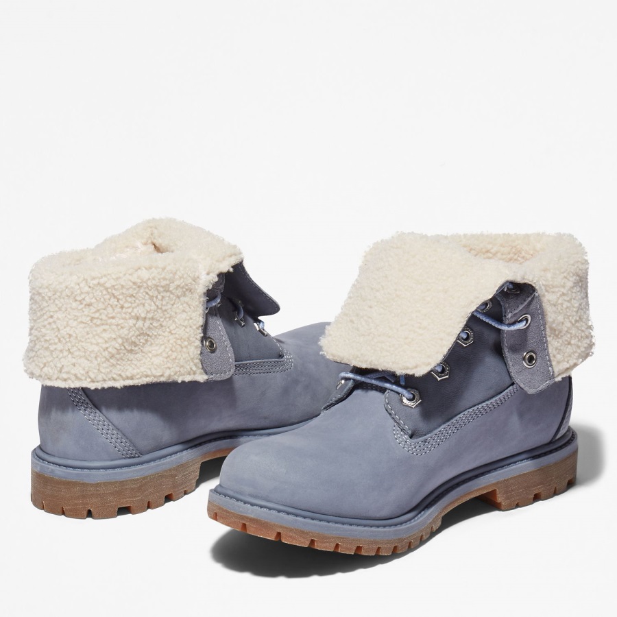 Women's Authentics Waterproof Roll-Top Boots Medium Blue Nubuck Timberland Ireland