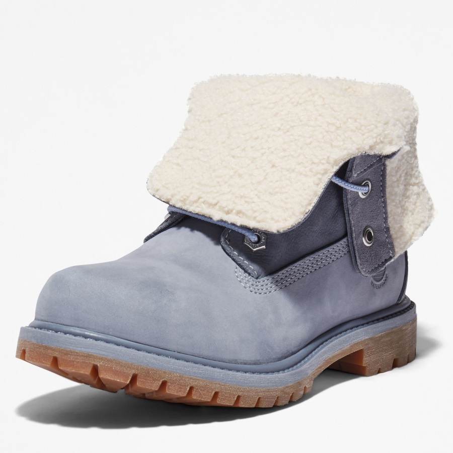Women's Authentics Waterproof Roll-Top Boots Medium Blue Nubuck Timberland Ireland