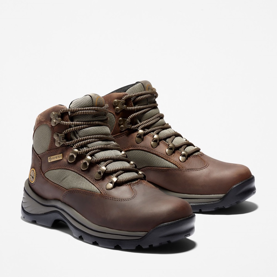 Women's Chocorua Trail Mid Waterproof Hiking Boots Dark Brown/Green Timberland Ireland