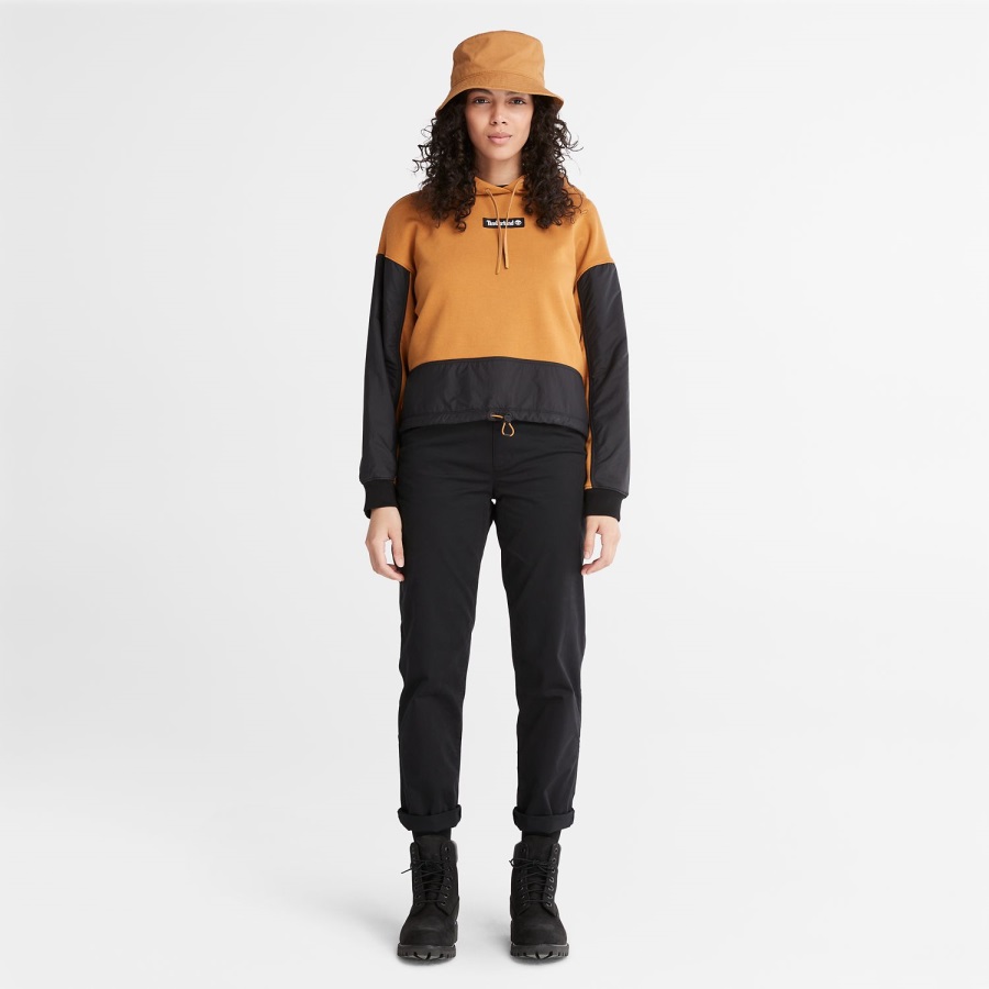 Women's Colorblock Mixed-Media Hoodie Timberland Ireland Wheat