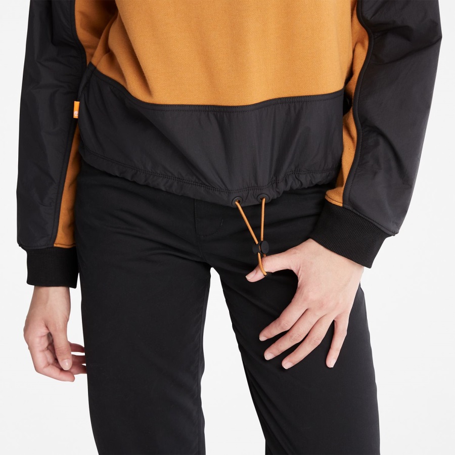 Women's Colorblock Mixed-Media Hoodie Timberland Ireland Wheat