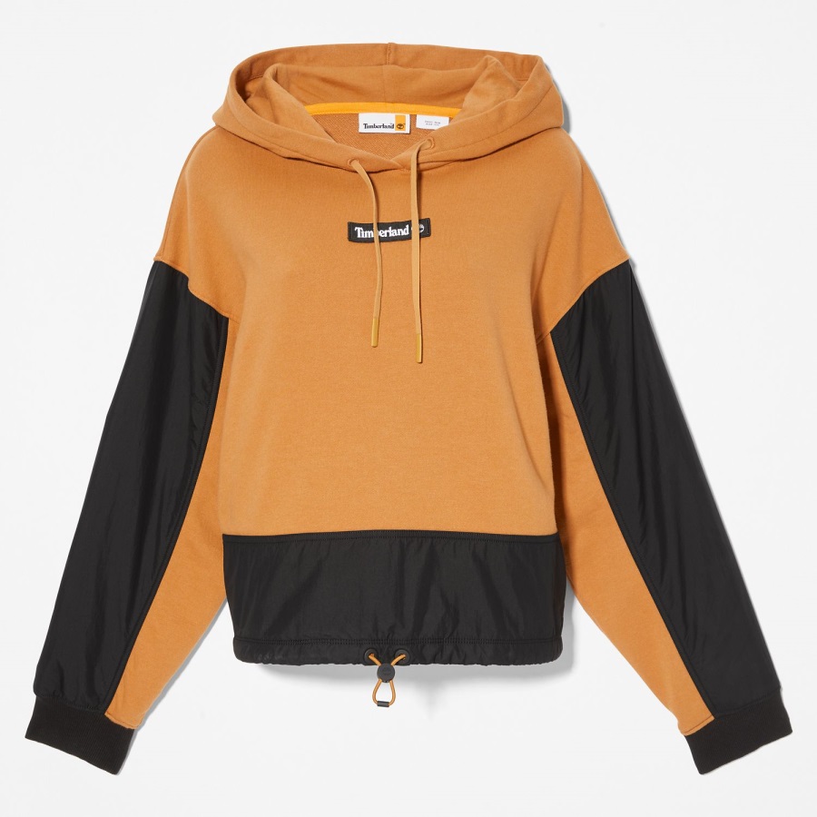 Women's Colorblock Mixed-Media Hoodie Timberland Ireland Wheat
